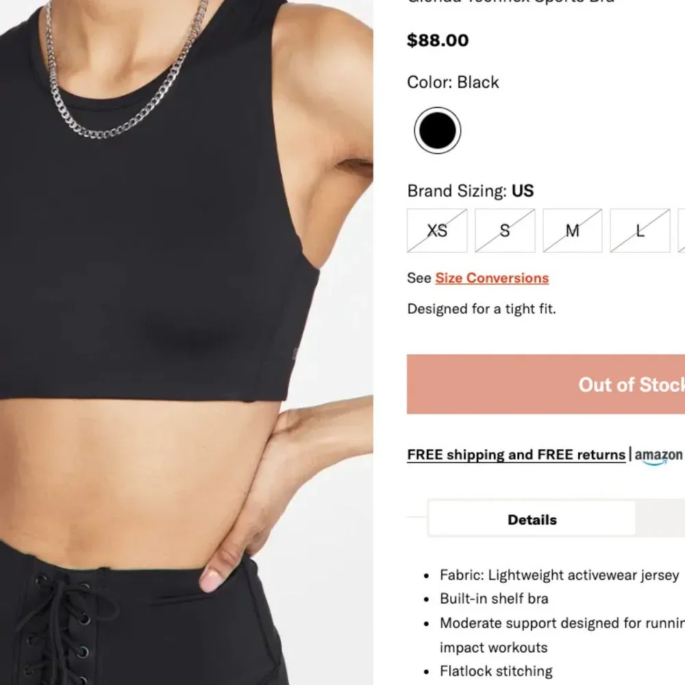 SPLITS59 Glenda Sport Bra In Black XS